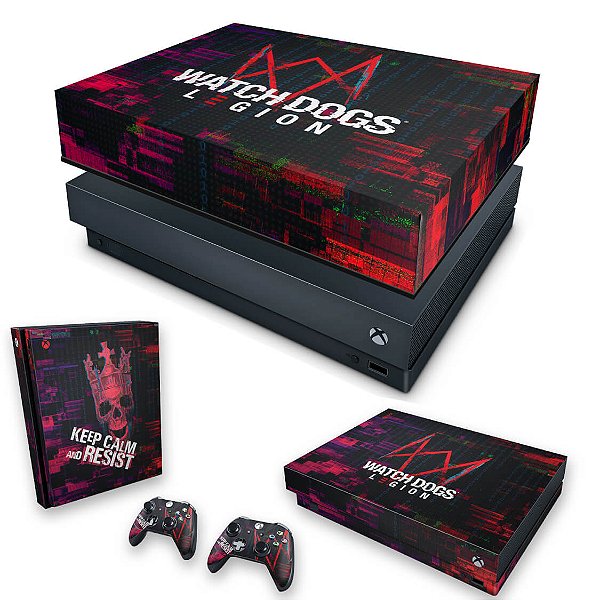 KIT Xbox One X Skin e Capa Anti Poeira - Watch Dogs Legion