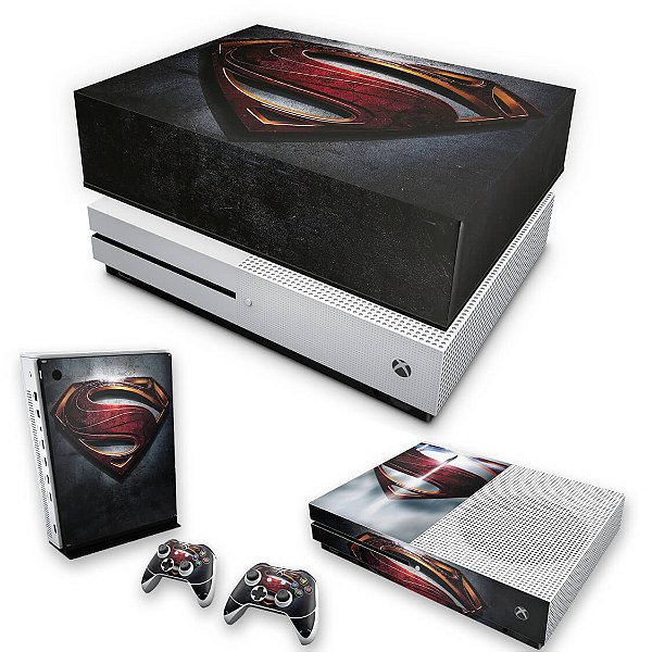 KIT Xbox One S Slim Skin e Capa Anti Poeira - Superman - Super Homem