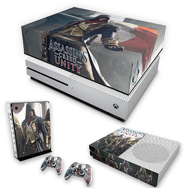 KIT Xbox One S Slim Skin e Capa Anti Poeira - Assassins Creed Unity