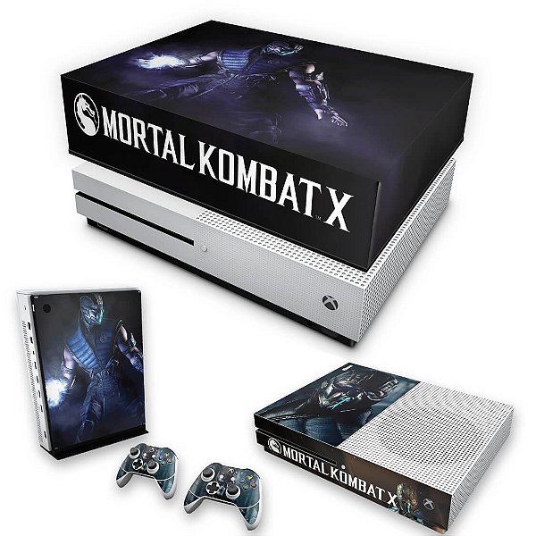 KIT Xbox One S Slim Skin e Capa Anti Poeira - Mortal Kombat X - Subzero