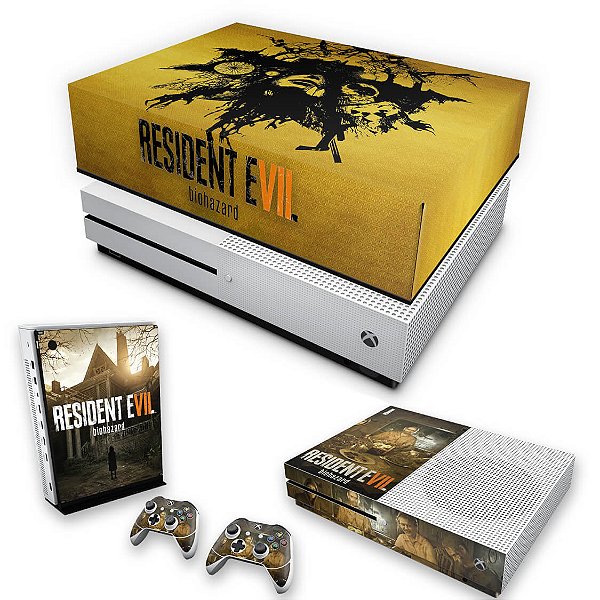 KIT Xbox One S Slim Skin e Capa Anti Poeira - Resident Evil 7: Biohazard