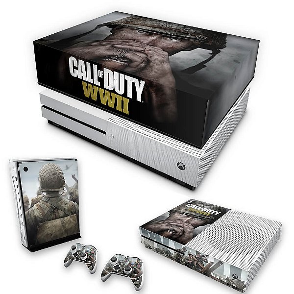 KIT Xbox One S Slim Skin e Capa Anti Poeira - Call of Duty WW2