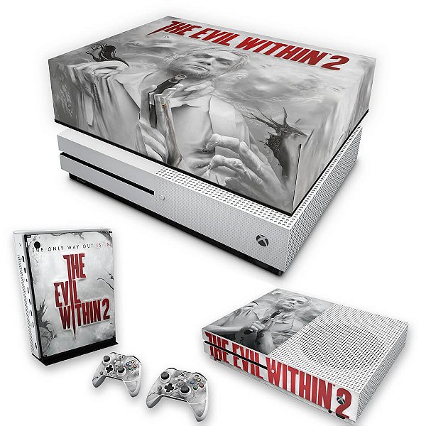 KIT Xbox One S Slim Skin e Capa Anti Poeira - The Evil Within 2