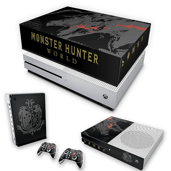 KIT Xbox One S Slim Skin e Capa Anti Poeira - Monster Hunter Edition