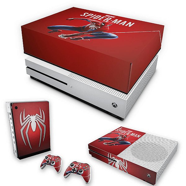 KIT Xbox One S Slim Skin e Capa Anti Poeira - Homem Aranha Spider-man