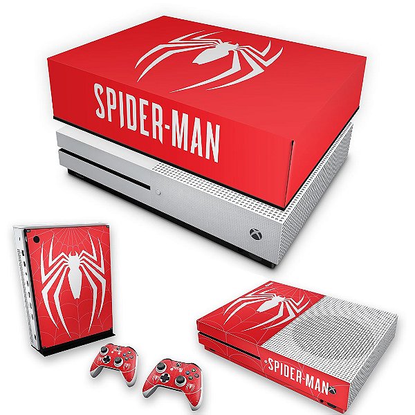 KIT Xbox One S Slim Skin e Capa Anti Poeira - Spider-man Bundle