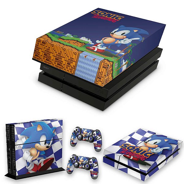 KIT PS4 Fat Skin e Capa Anti Poeira - Sonic The Hedgehog