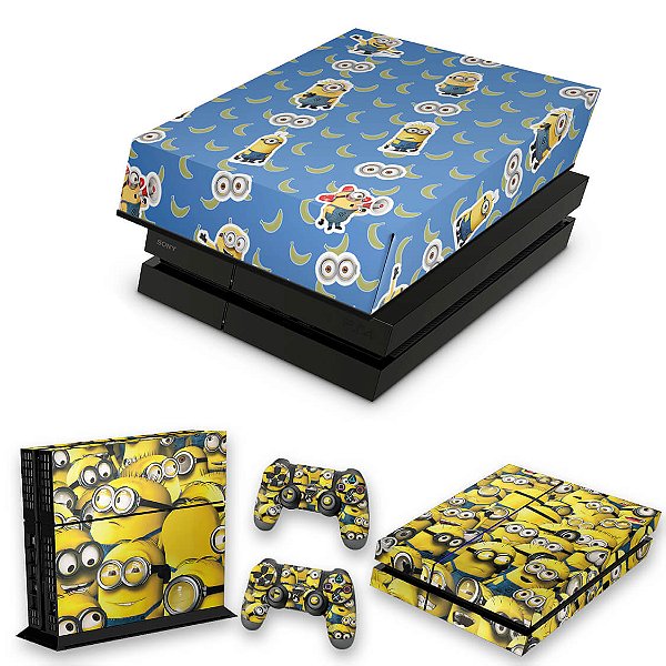 KIT PS4 Fat Skin e Capa Anti Poeira - Minions