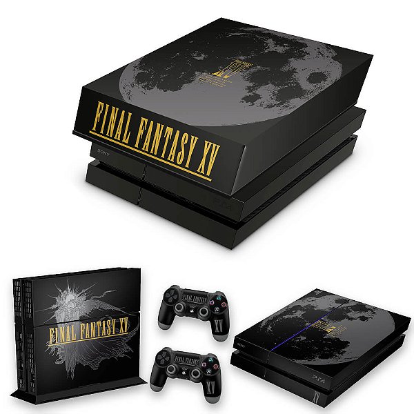 KIT PS4 Fat Skin e Capa Anti Poeira - Final Fantasy Xv Bundle