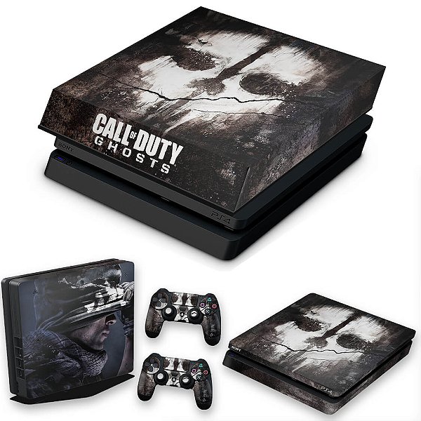 KIT PS4 Slim Skin e Capa Anti Poeira - Call Of Duty Ghosts