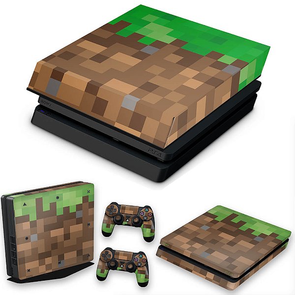KIT PS4 Slim Skin e Capa Anti Poeira - Minecraft - Pop Arte Skins