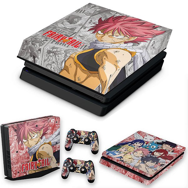 KIT PS4 Slim Skin e Capa Anti Poeira - Fairy Tail