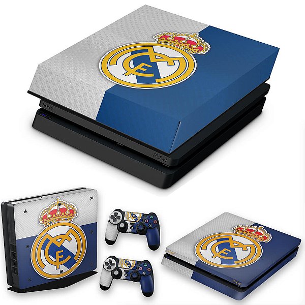 KIT PS4 Slim Skin e Capa Anti Poeira - Real Madrid