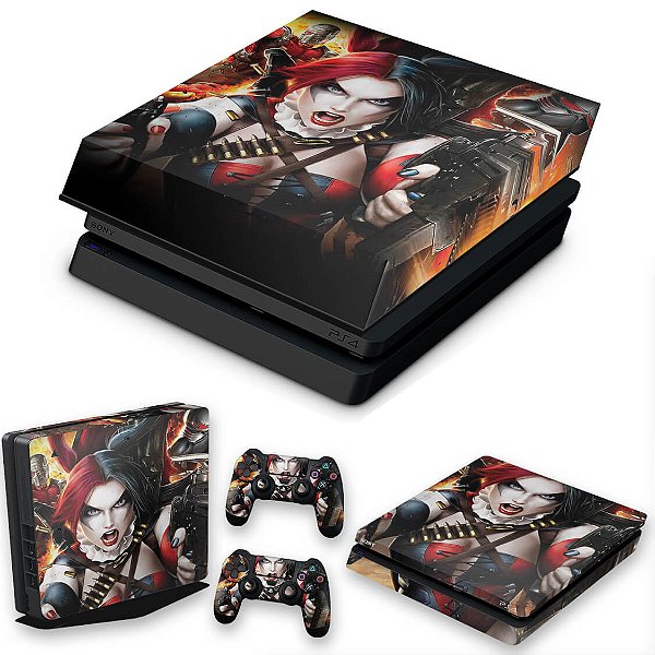 KIT PS4 Slim Skin e Capa Anti Poeira - Harley Quinn - Arlequina #B