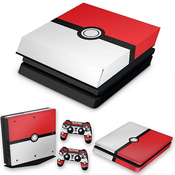 KIT PS4 Slim Skin e Capa Anti Poeira - Pokemon