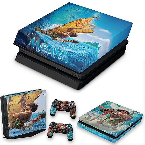 KIT PS4 Slim Skin e Capa Anti Poeira - Moana