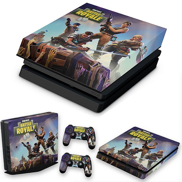 KIT PS4 Slim Skin e Capa Anti Poeira - Fortnite Battle Royale