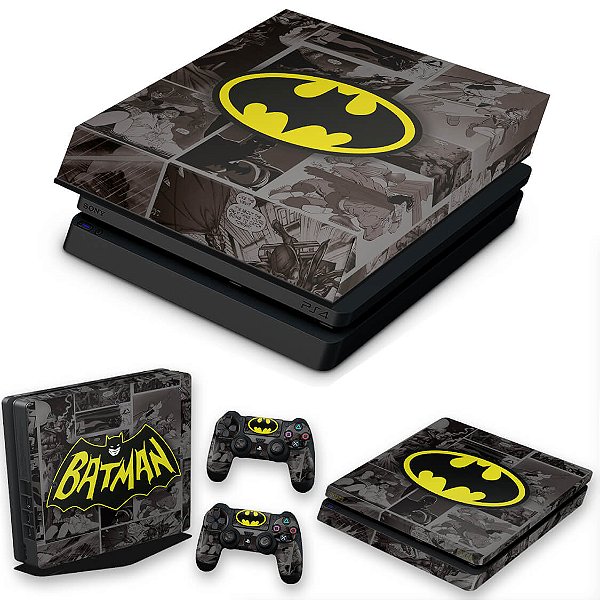 KIT PS4 Slim Skin e Capa Anti Poeira - Batman Comics