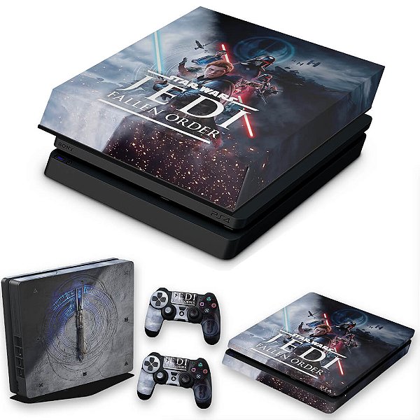 KIT PS4 Slim Skin e Capa Anti Poeira - Star Wars Jedi Fallen Order