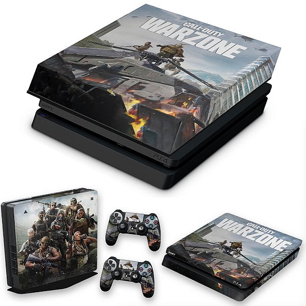 KIT PS4 Slim Skin e Capa Anti Poeira - Call of Duty Warzone