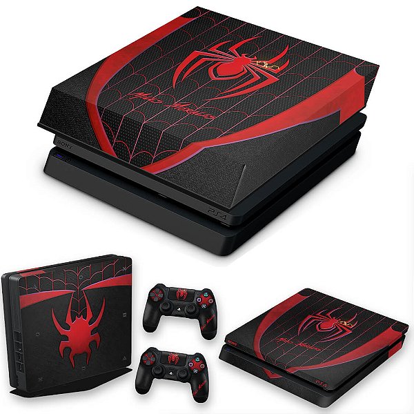 KIT PS4 Slim Skin e Capa Anti Poeira - Spider-Man: Miles Morales