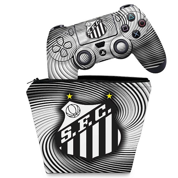 KIT Capa Case e Skin PS4 Controle  - Santos