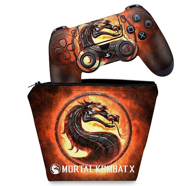 KIT Capa Case e Skin PS4 Controle  - Mortal Kombat