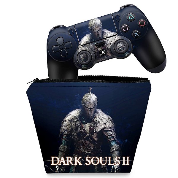 KIT Capa Case e Skin PS4 Controle  - Dark Souls 2
