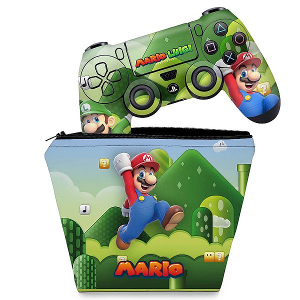Capa Anti Poeira e Skin Compatível PS4 Fat - Super Mario Bros
