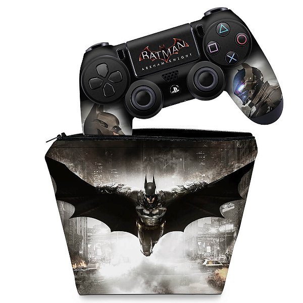KIT Capa Case e Skin PS4 Controle  - Batman Arkham Knight