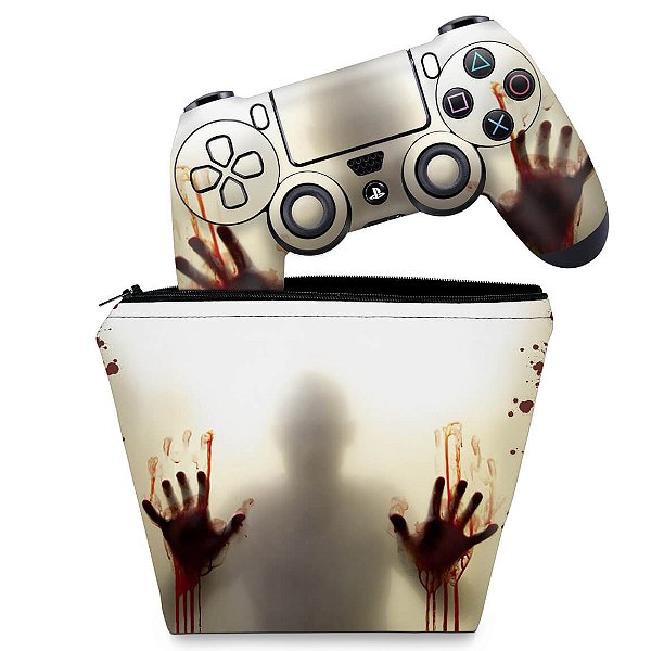 KIT Capa Case e Skin PS4 Controle  - Fear The Walking Dead