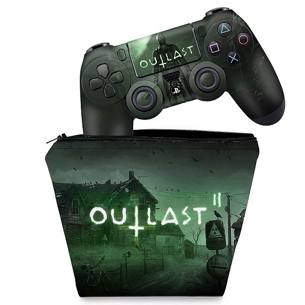 KIT Capa Case e Skin PS4 Controle  - Outlast 2