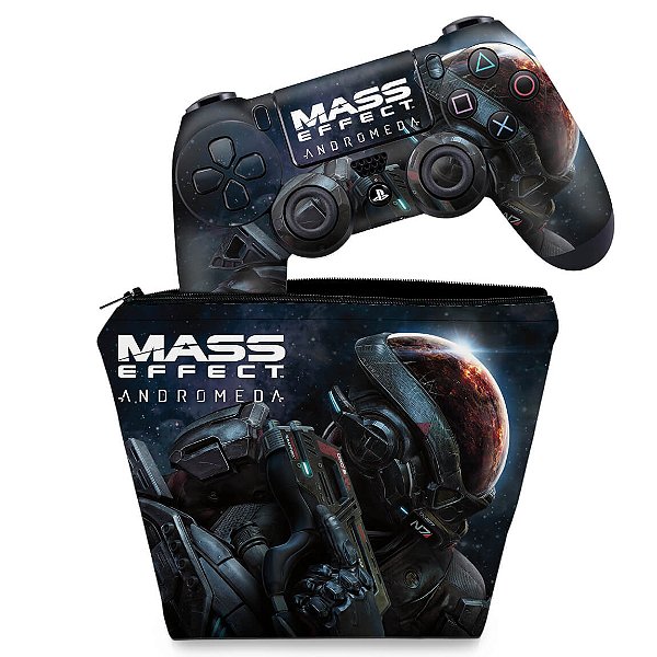 KIT Capa Case e Skin PS4 Controle  - Mass Effect: Andromeda
