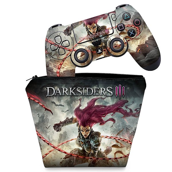 KIT Capa Case e Skin PS4 Controle  - Darksiders 3