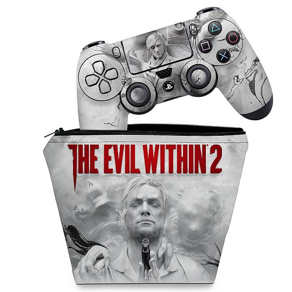 KIT Capa Case e Skin PS4 Controle  - The Evil Within 2
