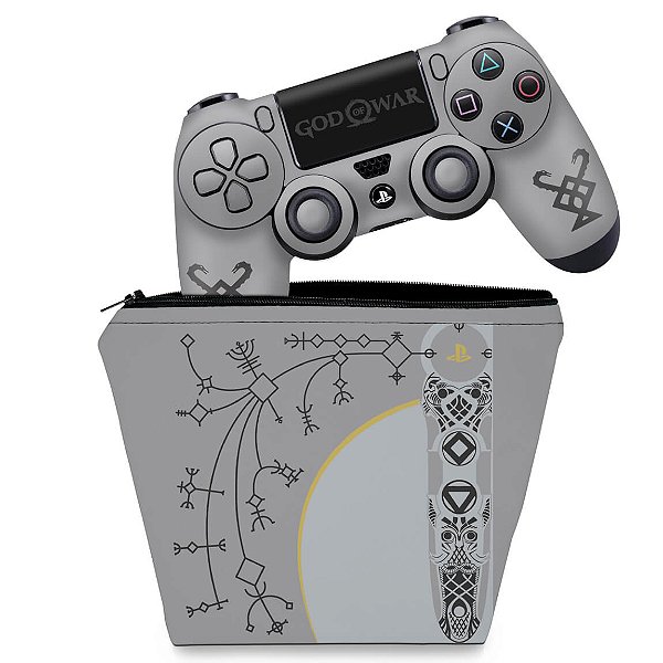 KIT Capa Case e Skin PS4 Controle  - God Of War Limited Edition