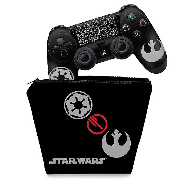 KIT Capa Case e Skin PS4 Controle  - Star Wars Battlefront 2 Edition