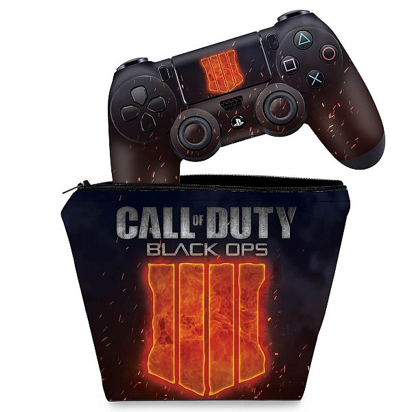 KIT Capa Case e Skin PS4 Controle  - Call Of Duty Black Ops 4