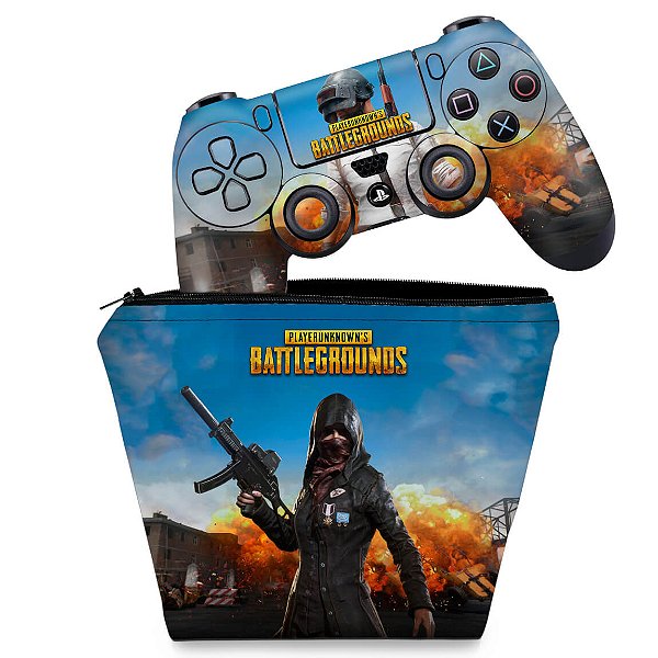 KIT Capa Case e Skin PS4 Controle  - Players Unknown Battlegrounds Pubg