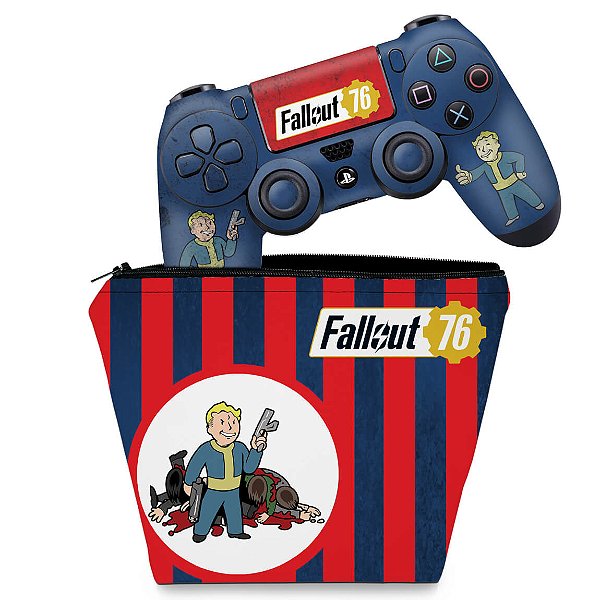 KIT Capa Case e Skin PS4 Controle  - Fallout 76