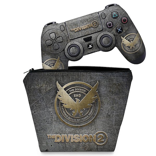 KIT Capa Case e Skin PS4 Controle  - The Division 2