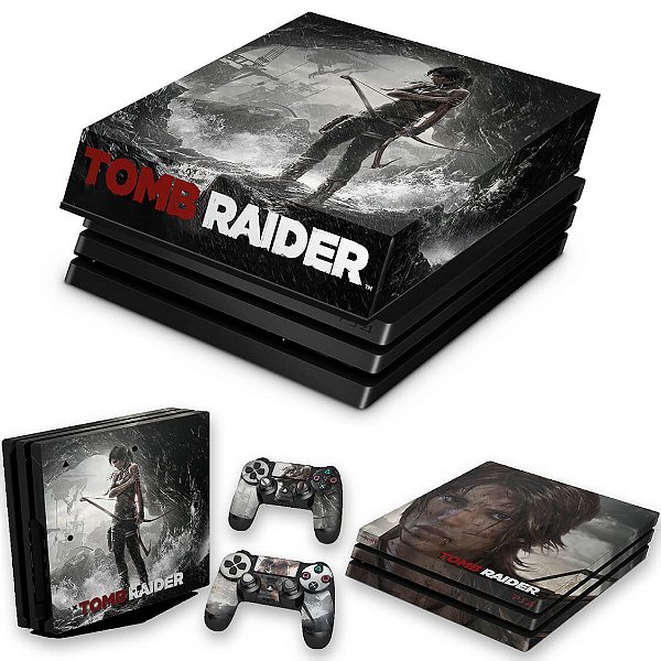 KIT PS4 Pro Skin e Capa Anti Poeira - Tomb Raider