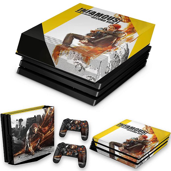 KIT PS4 Pro Skin e Capa Anti Poeira - Infamous