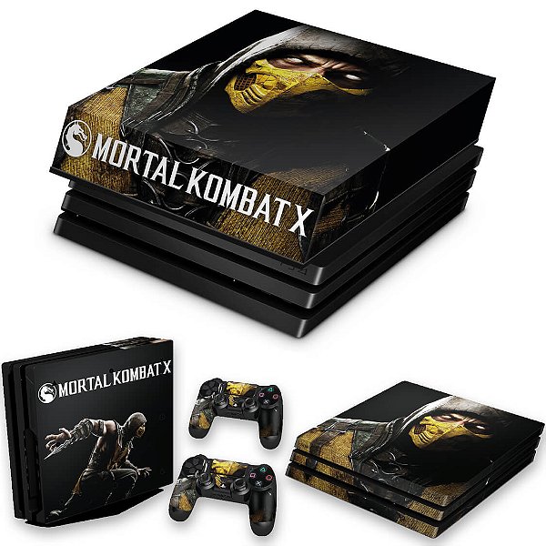 KIT PS4 Pro Skin e Capa Anti Poeira - Mortal Kombat X