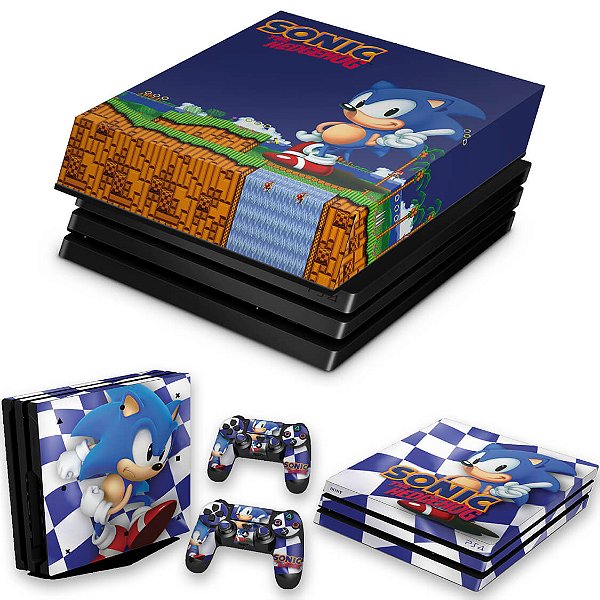 KIT PS4 Pro Skin e Capa Anti Poeira - Sonic The Hedgehog