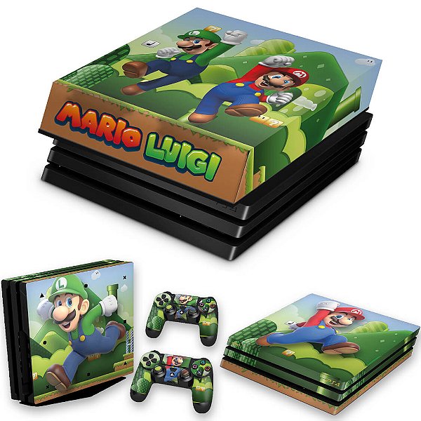 KIT PS4 Pro Skin e Capa Anti Poeira - Super Mario Bros