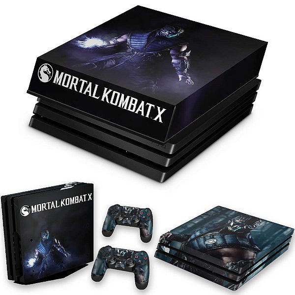 KIT PS4 Pro Skin e Capa Anti Poeira - Mortal Kombat X - Sub Zero