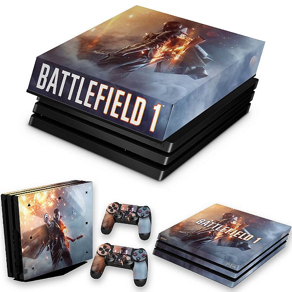 KIT PS4 Pro Skin e Capa Anti Poeira - Battlefield 1