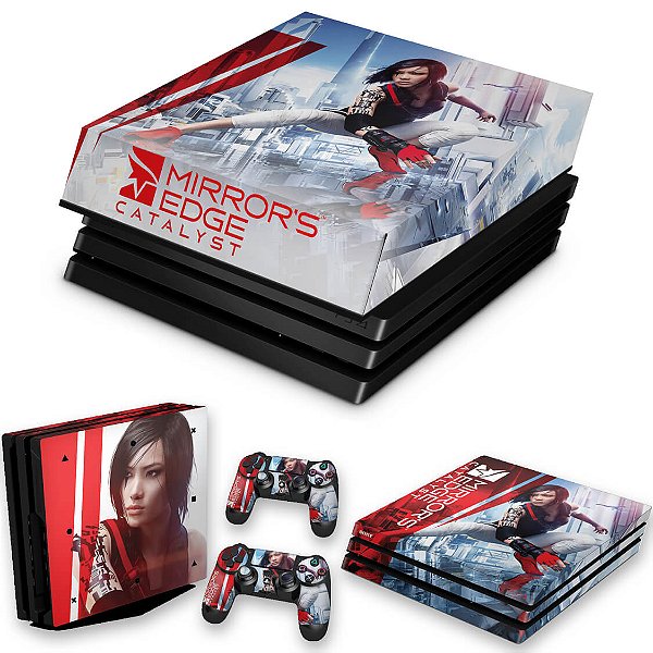 KIT PS4 Pro Skin e Capa Anti Poeira - Mirror'S Edge Catalyst