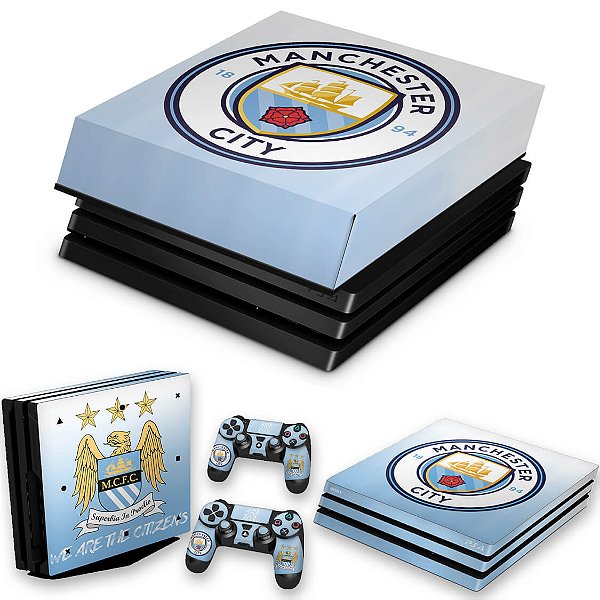 KIT PS4 Pro Skin e Capa Anti Poeira - Manchester City Fc